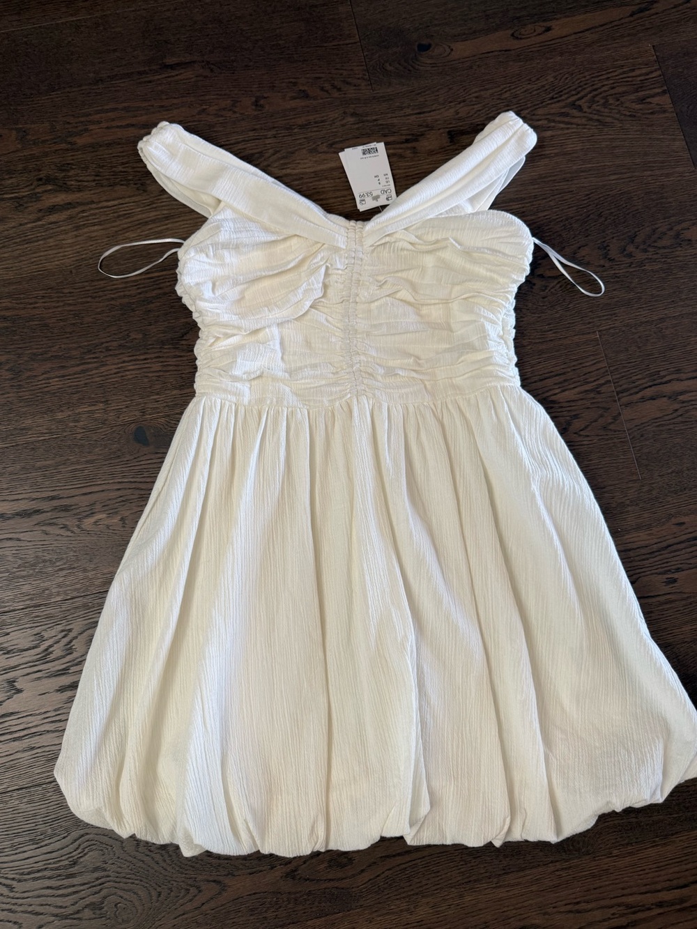 White Bubble Hem Dress
